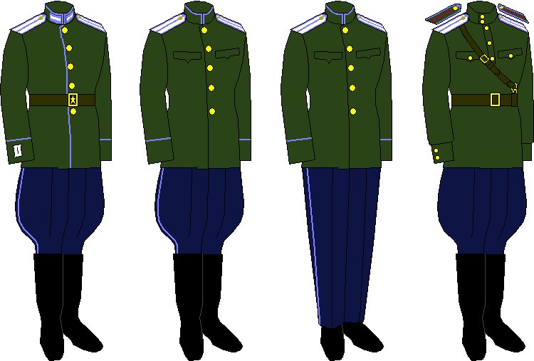 第二次大戦後のソ連軍の制服、階級章、兵科色 1949年式 Soviet Army Branch Rank Colors 1949